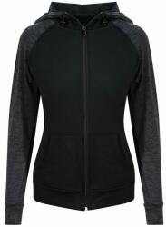 Just Cool Női sportos pulóver tarka ujjakkal - Fekete / fekete melírozott | XS (JC058-1000256020)