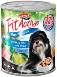 Panzi Fitactive Adult Dog Konzerv sertéssel, hallal és körtével - 12x1240 g