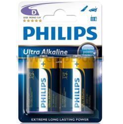 Philips UltraAlkaline LR20-E2B/10 D góliát elem LR20 2db/csomag (8712581550431)