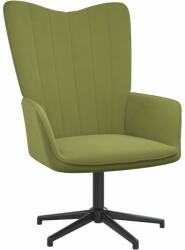 vidaXL Scaun de relaxare, verde deschis, catifea (327702)