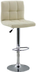  Scaun bar, înălțime reglabilă, rotativ, suport picioare, piele sintetică, crem, ABS 191