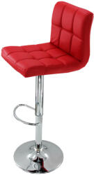 Scaun bar, înălțime reglabilă, rotativ, suport picioare, piele ecologica, rosu, ABS 191