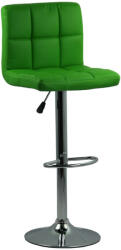  Scaun bar, înălțime reglabilă, rotativ, suport picioare, piele sintetică, verde, ABS 191