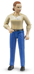 BRUDER - Figurina Femeie Cu Pantaloni Albastri - Br60408 (br60408)