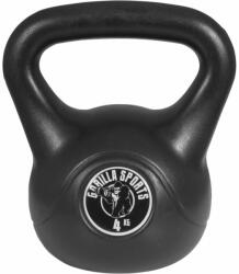 Gorilla Sports Kettlebell súlyzó műanyag 4 kg fekete (100342-00006-0009) - gorillasports