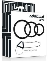 Addicted Toys AT Péniszgyűrű szett 3db - fekete