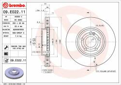 BREMBO Disc frana BREMBO PRIME LINE - UV Coated 09. E022.11 (09.E022.11)