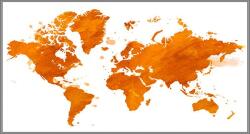 Stiefel Föld fali dekortérkép narancssárga színben faléces kivitelben 140x100