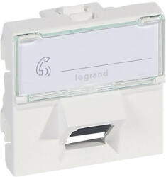 Legrand 076505 Program Mosaic RJ 45 informatikai csatlakozóaljzat, 1 x RJ 45 árnyékolt (FTP) Cat. 6, 2 modul széles, 45°-ban döntött aljzattal, fehér ( Legrand 076505 ) (076505)