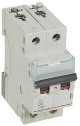 Legrand 403733 TX3 Kismegszakító. 2P, 4A, D karakterisztika, 6kA (403733)