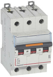 Legrand 409779 DX3 Kismegszakító. 3P, 6A, C karakterisztika, 25kA (409779)