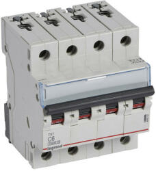 Legrand 404252 TX3 Kismegszakító. 4P, 6A, C karakterisztika, 10kA (404252)