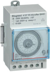  Legrand 412795 MicroRex QW31 heti programkapcsoló működési tartalékkal, vízszintes előlappal ( Legrand 412795 ) (412795)