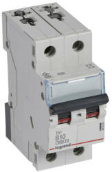 Legrand 403385 TX3 Kismegszakító. 2P, 10A, B karakterisztika, 6kA (403385)