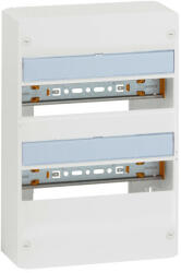 Legrand 401362 Drivia13 műanyag elosztószekrény 26 modul, 2 sor, ajtó és hátlap nélkül, falon kívüli, IP30 (IP40 ajtóval), méret 375x250x103, 5mm (140, 5mm mély ajtóval) (401362)