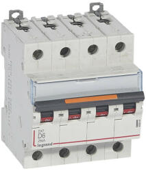 Legrand 409844 DX3 Kismegszakító. 4P, 6A, D karakterisztika, 25kA (409844)
