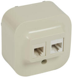 Legrand Forix 782451 1xRJ11+1xRJ45 Cat5e UTP bézs burkolattal, kerettel, falon kívüli IP20 (Legrand 782451) (782451)