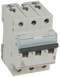 Legrand 403749 TX3 Kismegszakító. 3P, 3A, D karakterisztika, 6kA (403749)