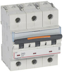 Legrand 409839 DX3 Kismegszakító. 3P, 63A, D karakterisztika, 25kA (409839)