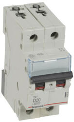 Legrand 403739 TX3 Kismegszakító. 2P, 20A, D karakterisztika, 6kA (403739)