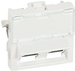 Legrand 076502 Program Mosaic RJ 45 informatikai csatlakozóaljzat, 2 x RJ 45 árnyékolatlan (UTP) Cat. 5e, 2 modul széles, 45°-ban döntött aljzattal, fehér ( Legrand 076502 ) (076502)