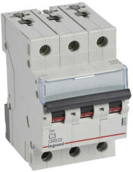 Legrand 403539 TX3 Kismegszakító. 3P, 3A, C karakterisztika, 6kA (403539)