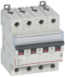 Legrand 409845 DX3 Kismegszakító. 4P, 10A, D karakterisztika, 25kA (409845)