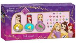 Disney Princess Set manichiura pentru fetite Printesele Disney, 4 ml, 3 lacuri, 36 stickuri, 3 ani+ (DY1676)