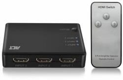 ACT 3 портов HDMI суич ACT , 4K@60Hz, USB, Дистанционно, Черен (EWENT-ACT-SPLIT-AC7845) - Allstore