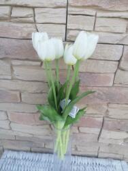 Tulipán szilikon extra minőségű gumi élethű 1 szálas 40cm - fehér (exzrer)