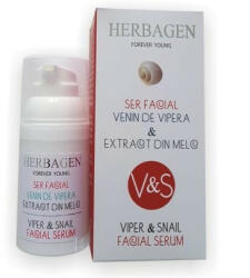 Herbagen - Ser facial cu venin de vipera si extract de melc Herbagen, 30 g 30 g