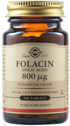 Solgar - Acid folic Folacin 800mcg, 100 tablete, Solgar 100 capsule Suplimente alimentare 800 mcg - vitaplus