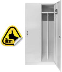 +Plus Mobilier Vestiar Compartimentat metalic Premium Asamblat 2 usi, 800x500x1800 mm (LxlxH), Plus gri 2 2 30 kg Nu Vestiar metalic compartimentat (curat/murdar) 800x500x1800 (61004037)