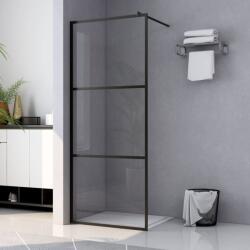 vidaXL fekete zuhanyfal átlátszó ESG üveggel 115 x 195 cm (149151) - vidaxl