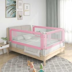 vidaXL Balustradă de protecție pat copii, roz, 140x25 cm, textil (10201)