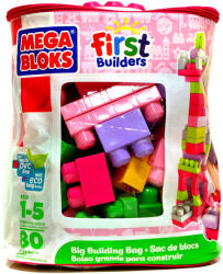 Mattel Mega Bloks - 80 buc. cuburi de construcţii în gentuţă - fetişcană (DCH62)