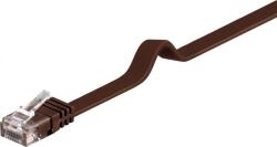 Goobay Cablu de retea RJ45 UTP cat 6 0.5m cupru Flat Maro inchis, Goobay 95889 (G95889)