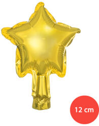 PartyDeco Fólia lufi 12 cm, arany, csillag, 25 db/cs