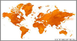 Stiefel Föld fali dekortérkép narancssárga színben keretezett kivitelben 140x100 (12700975T-L)