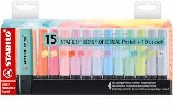 STABILO Текст маркер Boss Original Pastel Deskset 15 цвята