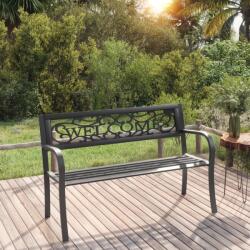 vidaXL Bancă de grădină, negru, 125 cm, oțel (317133)