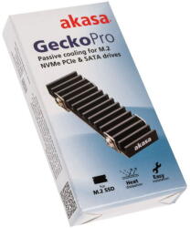 Akasa Gecko Pro hűtőborda M. 2 SSD-khez - Alumínium (A-M2HS02-BK))