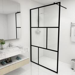 vidaXL fekete zuhanyfal edzett üveggel 115 x 195 cm (149155) - vidaxl