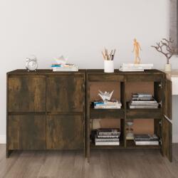 vidaXL Servante, 2 buc. , stejar fumuriu, 70x41x75 cm, lemn prelucrat (3098094) Comoda