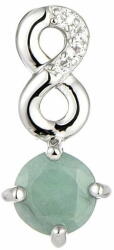 Brilio Silver Gyönyörű ezüst nyaklánc smaragddal SP08339D (lánc, medál) - mall
