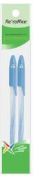 FlexOffice Golyóstoll, 0, 3 mm, 2 db/bliszter, kupakos, FLEXOFFICE "Candee", kék (FOGT027BLK) - primatinta