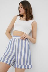 Vero Moda vászonkeverék rövidnadrág női, mintás, magas derekú - kék XS