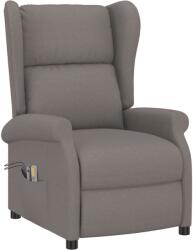 vidaXL Fotoliu electric rabatabil masaj/spătar cu aripi taupe textil (3098339)