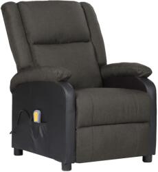 vidaXL Fotoliu masaj rabatabil electric, gri închis, piele eco. /textil (3098377)