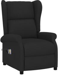 vidaXL Fotoliu electric rabatabil masaj/spătar cu aripi, negru, textil (3098333)